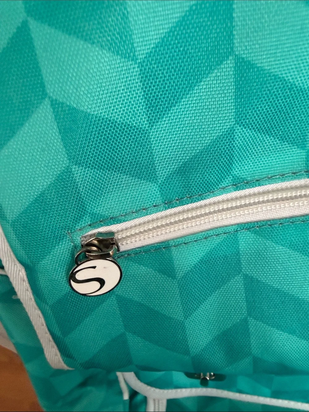 Chevron Pattern Teal Baby Bag Messenger with Adjustable Strap